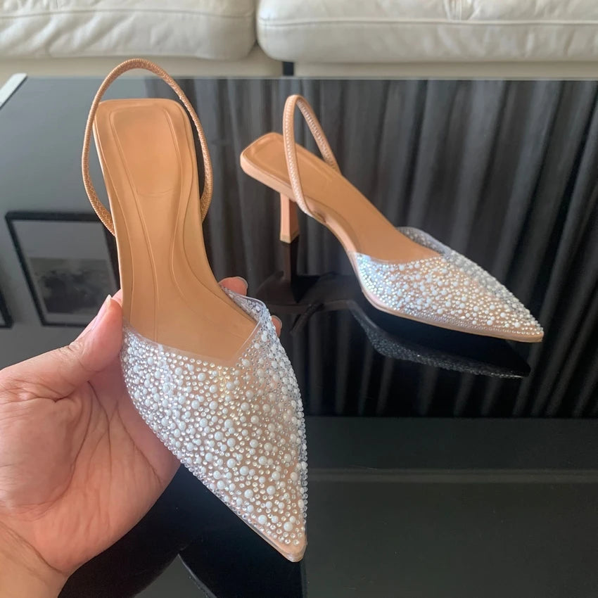 Elegant pearl shoes