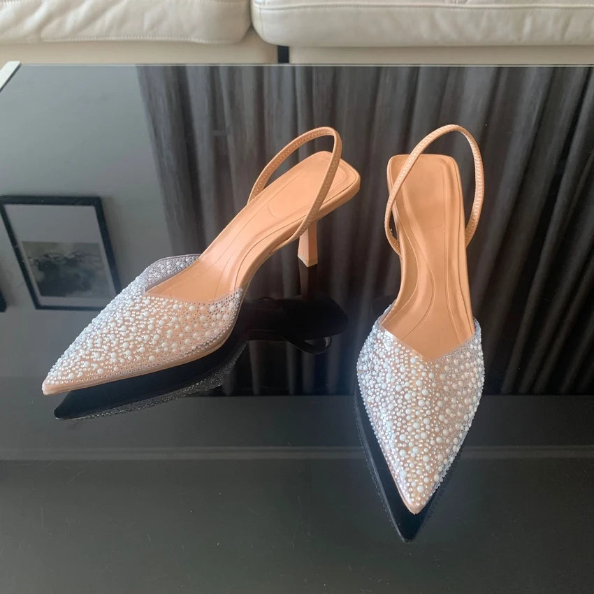 Elegant pearl shoes