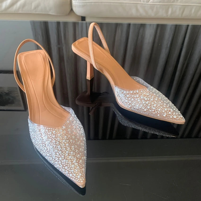 Elegant pearl shoes