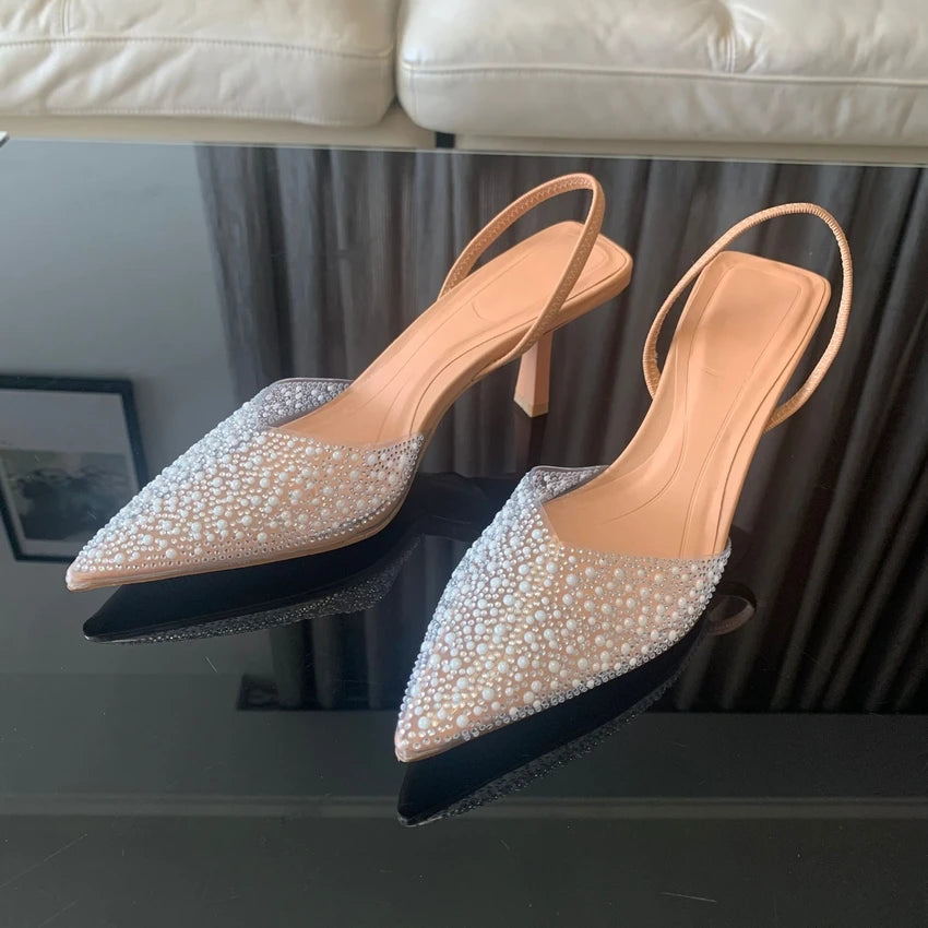 Elegant pearl shoes